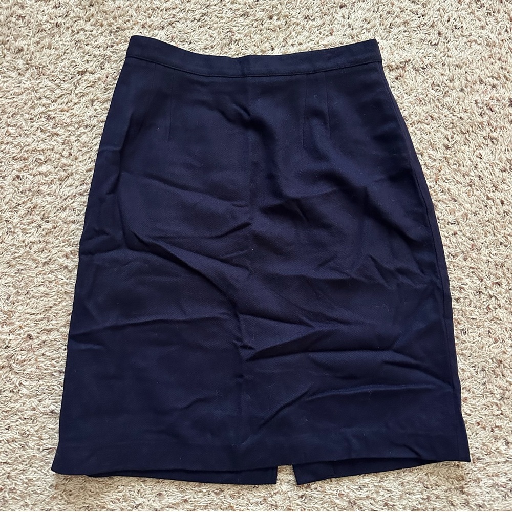 Briggs New York Blue Vintage Wool Blend Pencil Skirt Size 14 Classic Work Wear